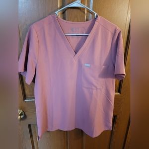 FIGS scrub top large mauve color